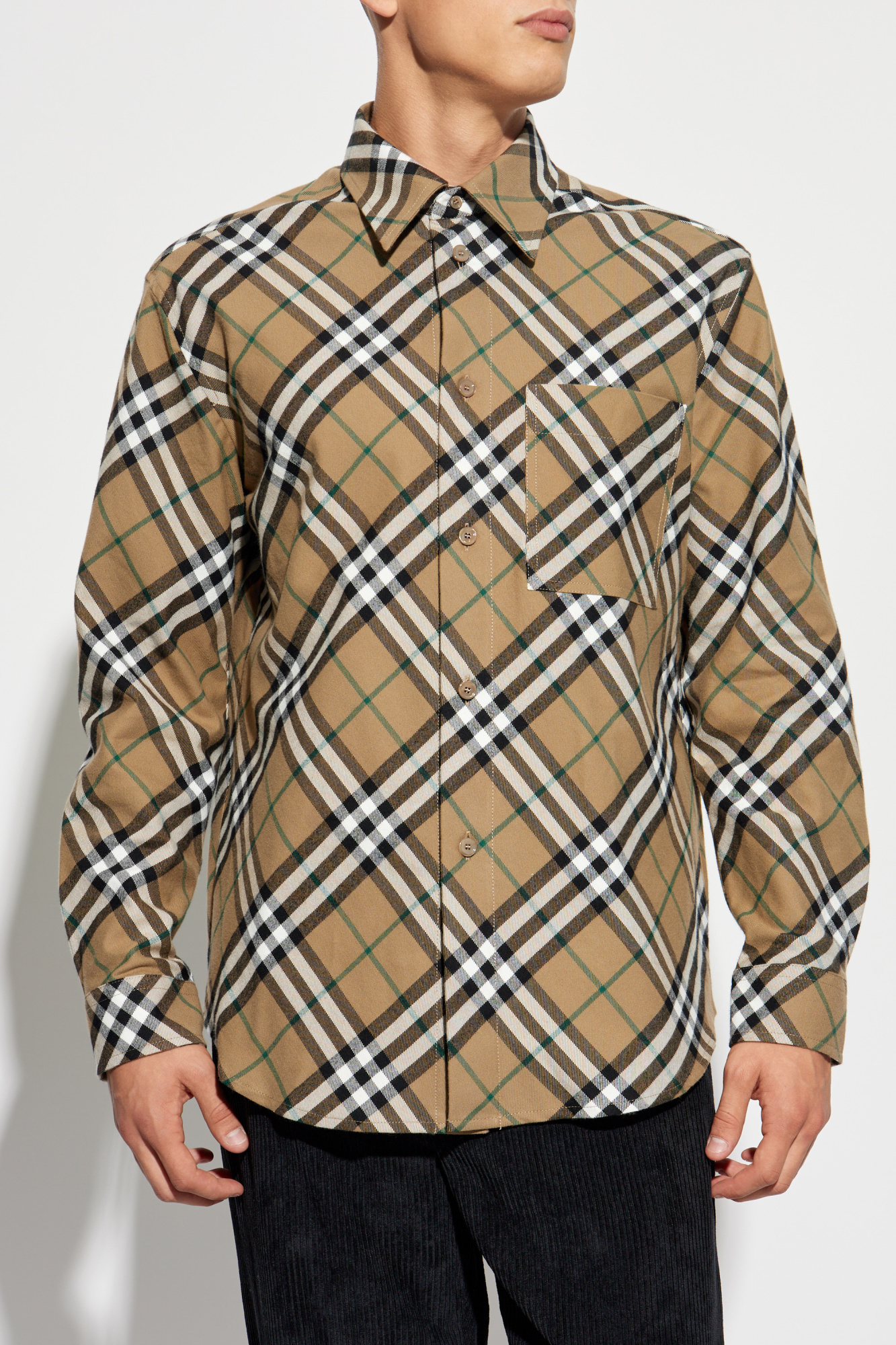 Burberry shirt brown best sale